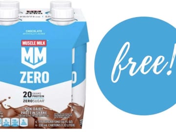 FREE 4-Pack of Muscle Milk Zero Sugar Protein Shakes