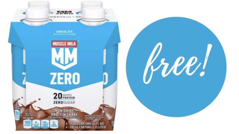 FREE 4-Pack of Muscle Milk Zero Sugar Protein Shakes