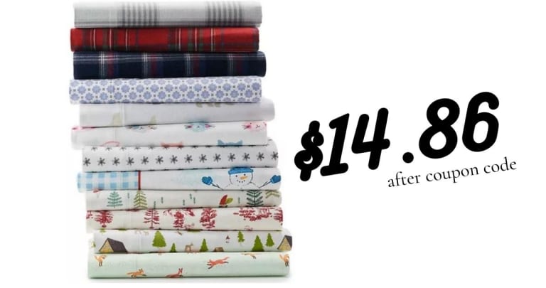 Cuddl Duds Flannel Sheet Set for $14.86