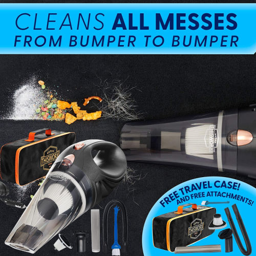 Today Only! THISWORX Handheld Car Vacuum Cleaner with 3 Attachments $22.99 (Reg. $45)