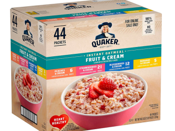 Quaker Instant Oatmeal Fruit & Cream Variety Pack 44ct