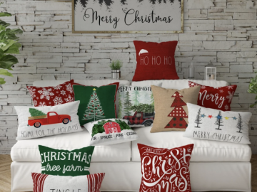 Farmhouse Chic Christmas Pillow Covers for $12.99 shipped!