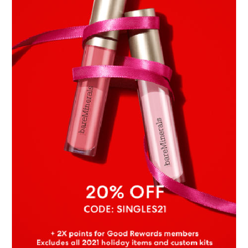 Take 20% OFF Your Entire bareMinerals Purchase After Code + 2x Points for Good Rewards Members