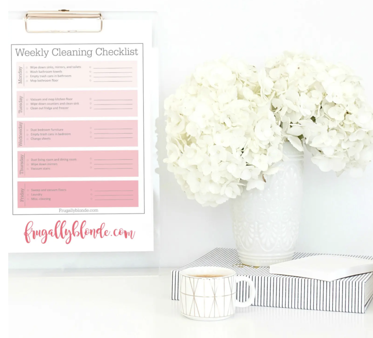 Free Printable Weekly Cleaning Schedule