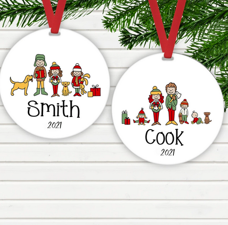 Personalized Family Portrait Ornament