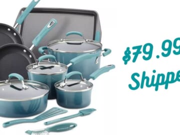 Rachael Ray Classic Brights Cookware Set for $79.99 Shipped