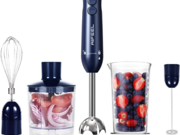 Electric Stick Blender Set $22.98 (Reg. $28.95) | Includes food processor, measuring cup, blending attachment, and wire whisk