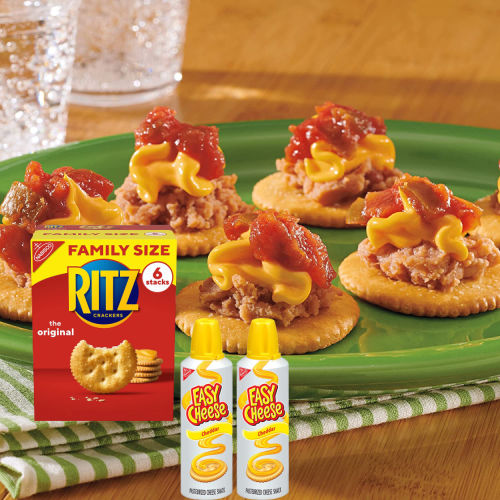 Family Size RITZ Original Crackers + 2 Bottles Easy Cheese Cheddar Snack Variety Pack as low as $7.81 Shipped Free (Reg. $15)