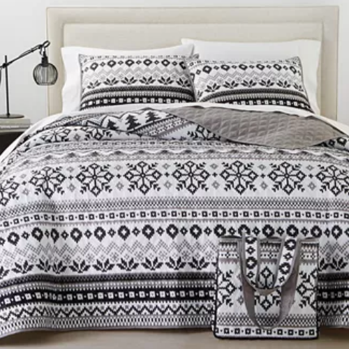 Macy’s Early Black Friday! Martha Stewart Collection Quilt Bedding 4-Piece Sets from $29.99 Shipped Free (Reg. $100) | 4 Fun Holiday Prints!