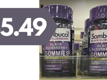 Sambucol Black Elderberry Gummies | $5.49 with New Coupon