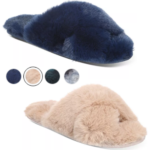 Macy’s Early Black Friday! Women’s Crisscross Faux Fur Slide Boxed Slippers $9.99 (Reg. $35) | 4 Color Options – S to XL!