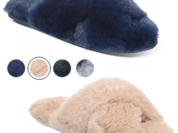 Macy’s Early Black Friday! Women’s Crisscross Faux Fur Slide Boxed Slippers $9.99 (Reg. $35) | 4 Color Options – S to XL!