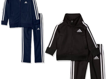 adidas Boys’ Tricot Jacket & Pant Clothing Set (Navy, Black) $22 (Reg. $30) | Sizes – 3, 6, 9, 12, 18 months!