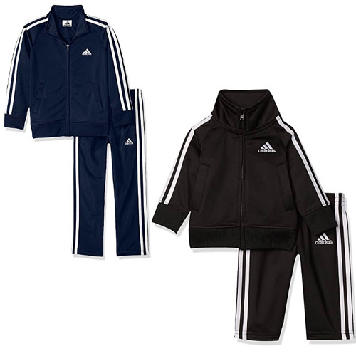 adidas Boys’ Tricot Jacket & Pant Clothing Set (Navy, Black) $22 (Reg. $30) | Sizes – 3, 6, 9, 12, 18 months!