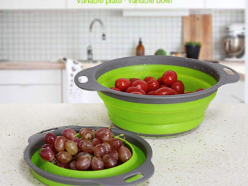 3 Colors! 2-PIece Collapsible Colanders with Handles $10 After Code (Reg. $29.99) | $5 each!