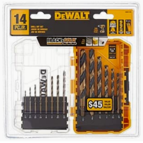 DEWALT 14-Piece Split Pt Drill Bit Set $9.98 (Reg. $15.98)