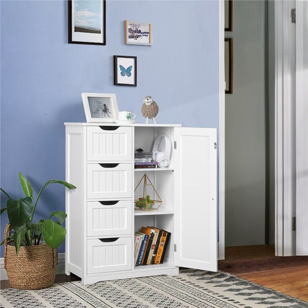 Walmart Black Friday! Bathroom Storage Organizer Cabinet with 4 Drawers & Cupboard $99.99 Shipped Free (Reg. $190)