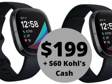 Fitbit Sense Advanced Smartwatch for $199 Shipped + $60 Kohl’s Cash