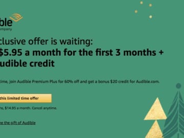 Best Audible Price We’ve Seen: Premium Plus for $5.95/Mo + $20 Credit