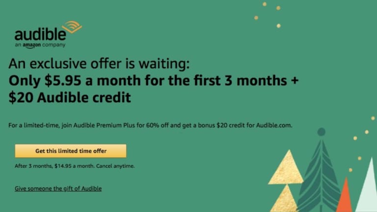 Best Audible Price We’ve Seen: Premium Plus for $5.95/Mo + $20 Credit