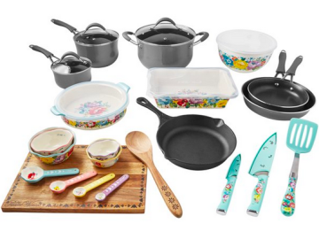 The Pioneer Woman Sweet Romance 30-Piece Nonstick Cookware Set