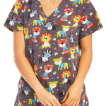 Printed Scrub Tops