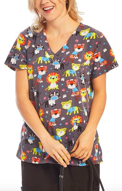 Printed Scrub Tops