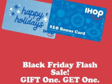 IHOP Black Friday! FREE $10 IHOP Gift Card with $30+ Gift Card Purchase – Thru 11/29, RARE OFFER!