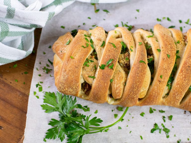 Grab Some Hatfield Bacon For My (Leftover) Turkey Alfredo Braid With Bacon & Broccoli