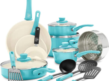 Today Only! Amazon Cyber Monday! GreenLife 16-Piece Soft Grip Healthy Ceramic Cookware Set $69.99 Shipped Free (Reg. $100) – 27K+ FAB Ratings! 5 Colors + MORE GreenLife Cookware