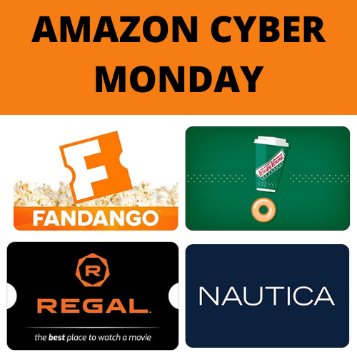 Amazon Cyber Monday! Gift Cards on Sale with codes! Regal, Krispy Kreme, Nautica, Fandango + MORE!!