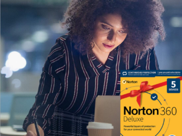 Norton 360 Deluxe Antivirus Software for 5 Devices $19.99 (Reg. $90) – FAB Ratings! | Includes VPN, PC Cloud Backup & Dark Web Monitoring