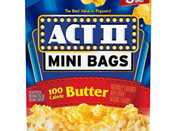 48 Count ACT II 100 Calorie Butter Microwave Popcorn, 1.1-oz. Mini Bags as low as $10.49 Shipped Free (Reg. $21.24) | $22 per bag!