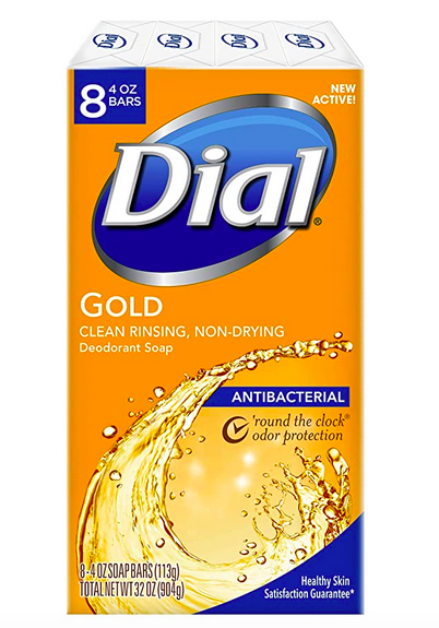 Dial Antibacterial Bar Soap, Gold, 4 Ounce (Pack of 8)