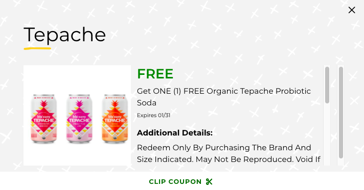 Publix Digital Coupon | FREE Organic Tepache Probiotic Soda