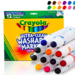 Crayola Ultra Clean Washable Markers, Broad Line, 12 Count