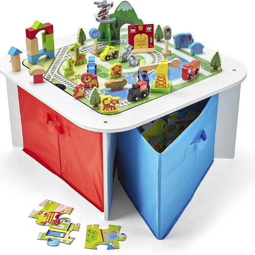 100-Piece Wooden All Purpose Play Table Set with Storage $69.99 Shipped Free (Reg. $111.87)