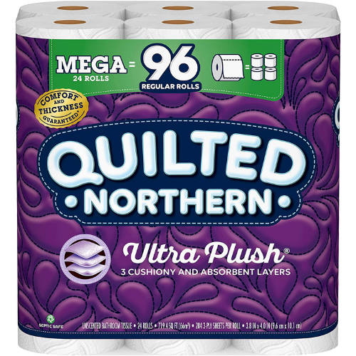 Quilted Northern 24-Count Mega Rolls Toilet Paper $19.98 (Reg. $27.85) | 8¢ each!