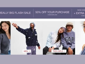 GAP | 50% Off + 10% Off Stacking Codes