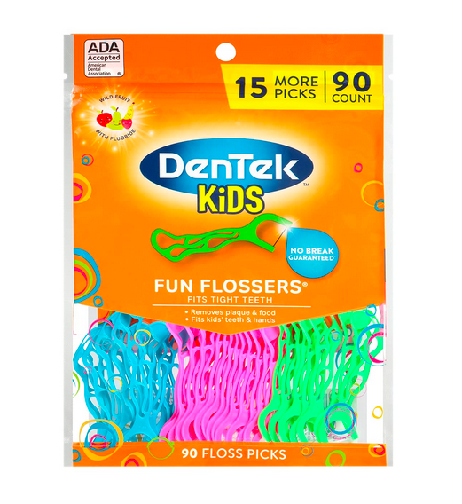 DenTek Kids Fun Flossers, Wild Fruit, 90 Count