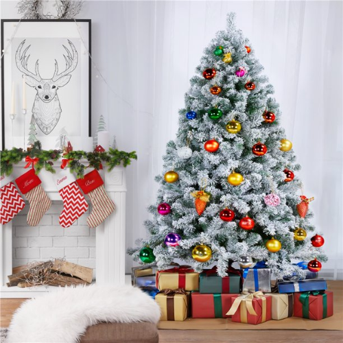 6ft Snow Hinged Flocked Christmas Tree $49.99 Shipped Free (Reg. $74.98)