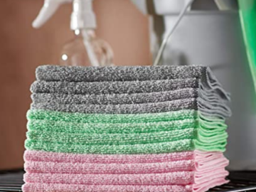 48 Pack Amazon Basics Microfiber Cleaning Cloths as low as $18.98 Shipped Free (Reg. $25) | $0.40 each!