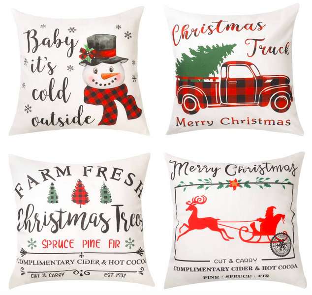 Christmas Pillow Covers - Set of 4