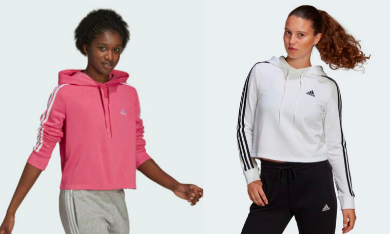 adidas Essentials 3-Stripes Cropped Hoodie