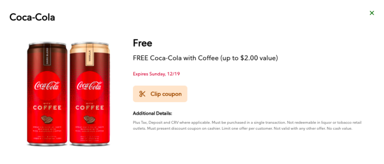 Publix Digital Coupon | FREE Coca-Cola with Coffee