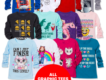 The Children’s Place: ALL Graphic Tees just $4.99 and under + Free shipping!