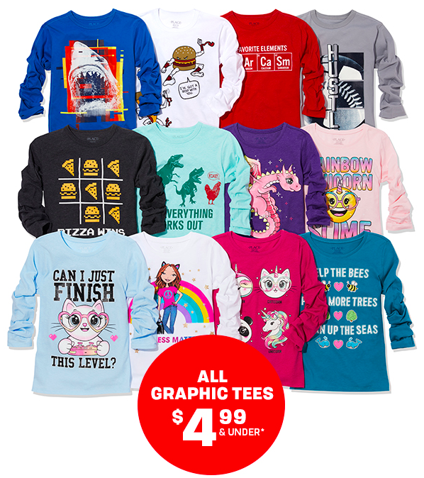 The Children’s Place: ALL Graphic Tees just $4.99 and under + Free shipping!