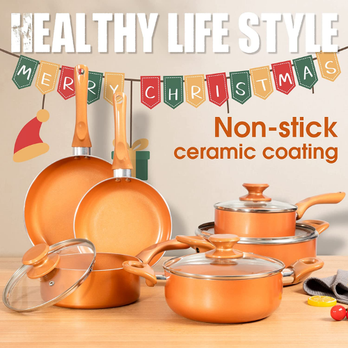 10-Piece Ceramic Cookware Set $62.30 Shipped Free (Reg. $77.88) | $6.23 each! – FAB Ratings!