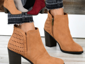 Hurry! Darling Woven Stacked Heel Booties $46.99 Shipped Free (Reg. $89.99) | 3 Color Options!