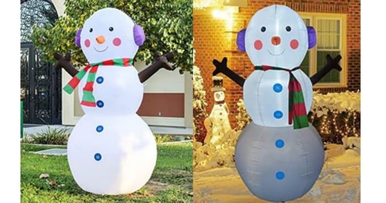 6-foot Inflatable Snowman for $19.99